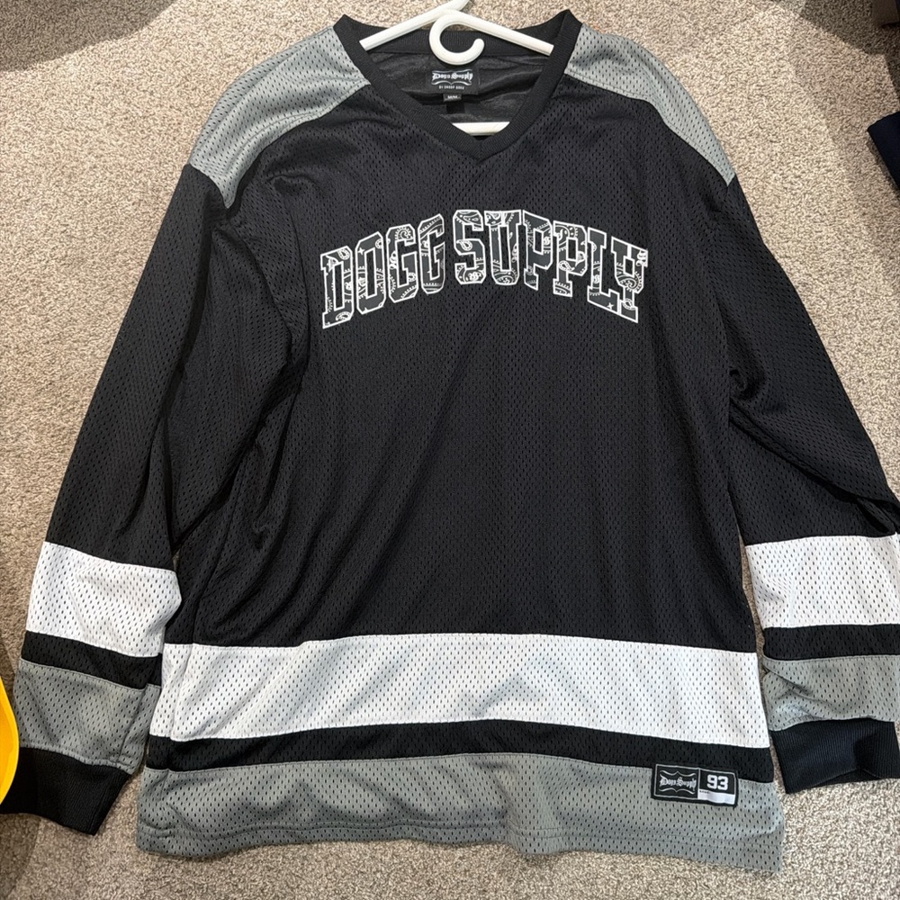 Dogg Supply Black and Gray Men's Jersey